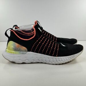 Nike React Phantom Run‎ Flyknit 2 Running Shoes Black Multi Color Women's 11.5